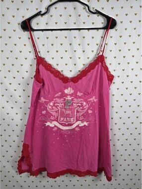 Victorias Secret PINK VINTAGE y2k Lace Trm babydoll slip Dress HTF RARE Large